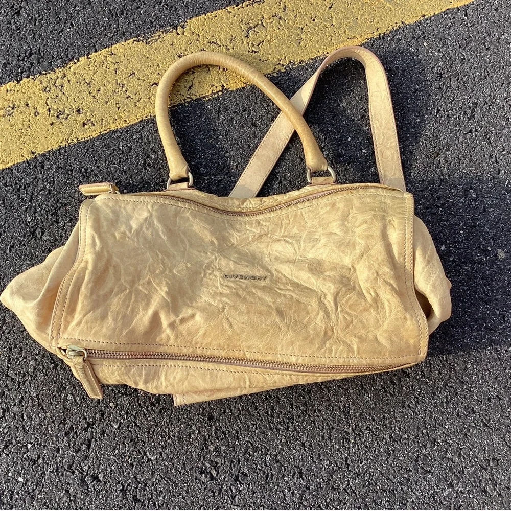 Givenchy Black and Tan Canvas Backpack with Leather Trim